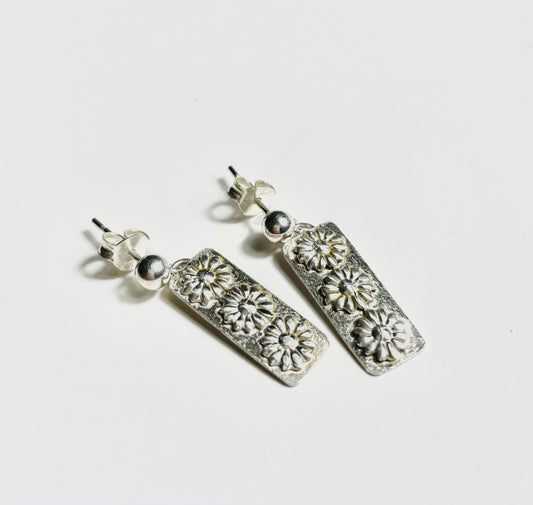 Sterling Silver Flower Earrings