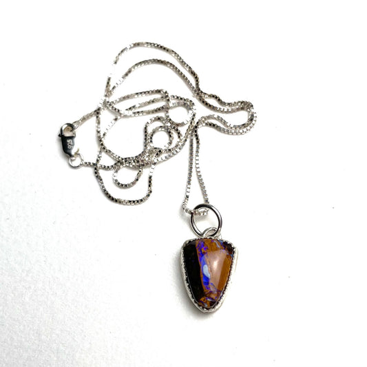 Boulder Opal Silver Necklace - A Little Texas Charm