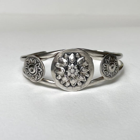 Ornate Silver Cuff Western Floral Design - A Little Texas Charm