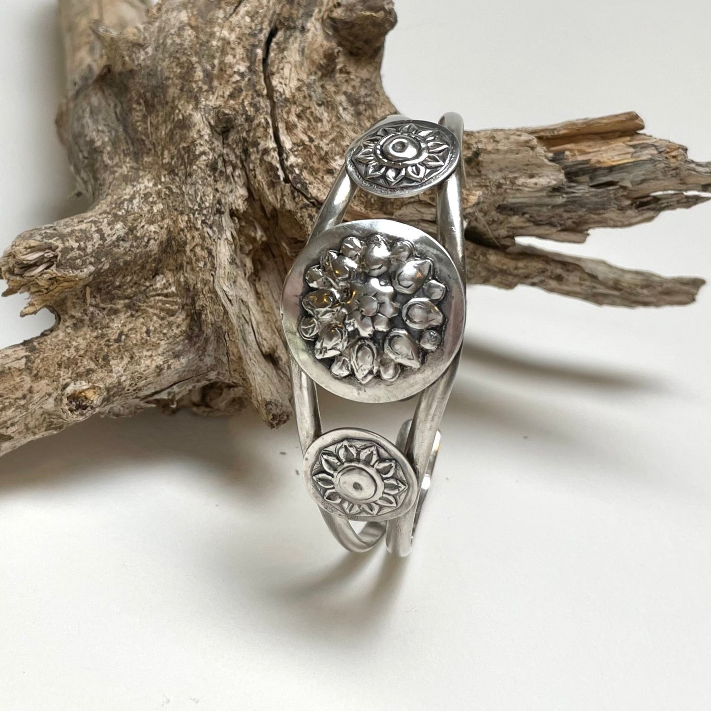 Ornate Silver Cuff Western Floral Design - A Little Texas Charm