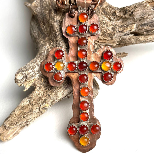 Rustic Cross With Gemstones - A Little Texas Charm