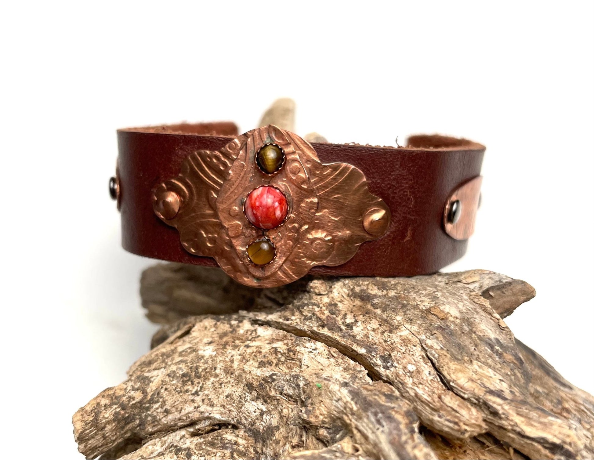 Rustic Leather & Copper Cuff - A Little Texas Charm