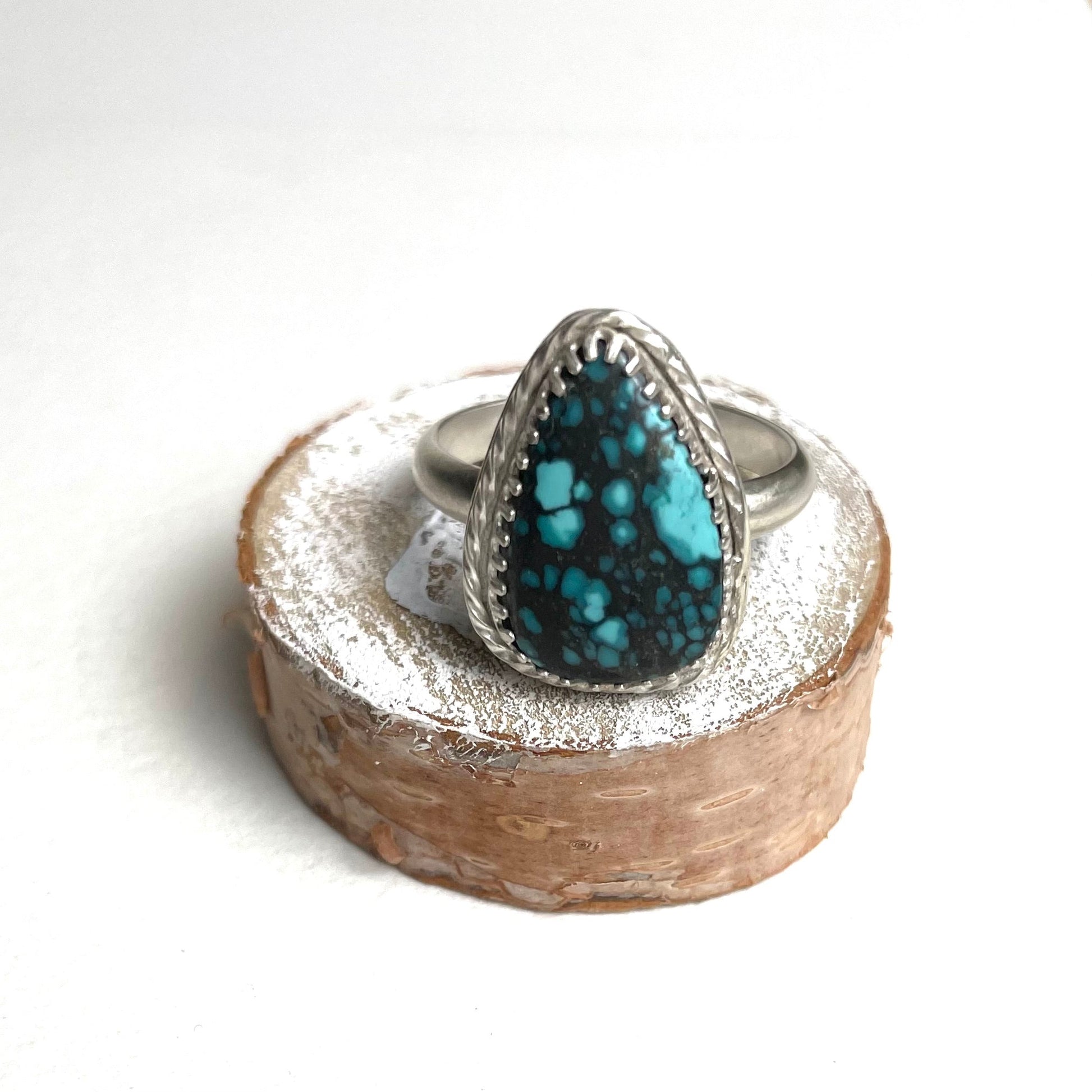 Silver Ring With Pear Shape Turquoise - A Little Texas Charm