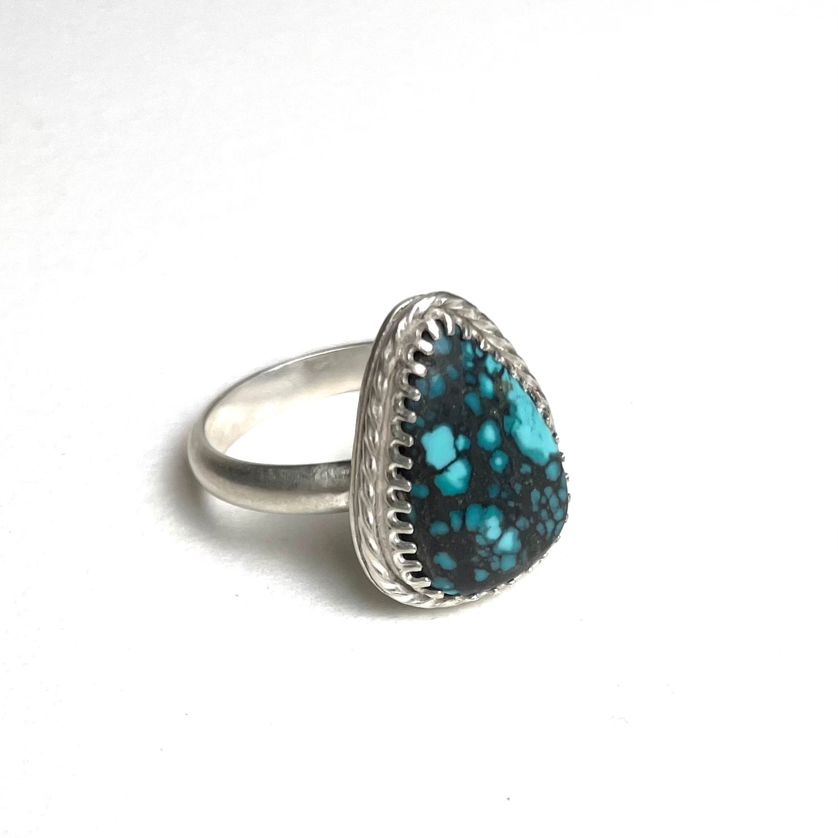 Silver Ring With Pear Shape Turquoise - A Little Texas Charm