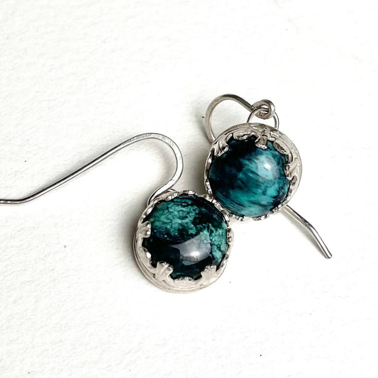 Silver & Round Turquoise Earrings - A Little Texas Charm