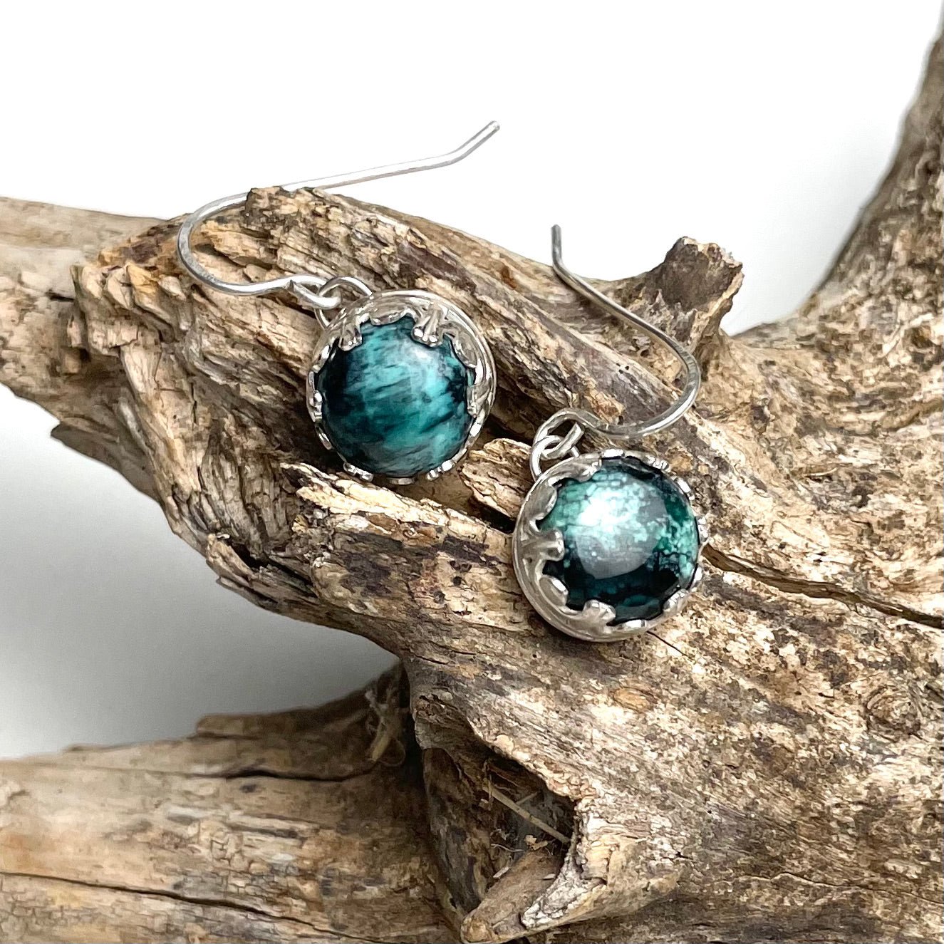 Silver & Round Turquoise Earrings - A Little Texas Charm