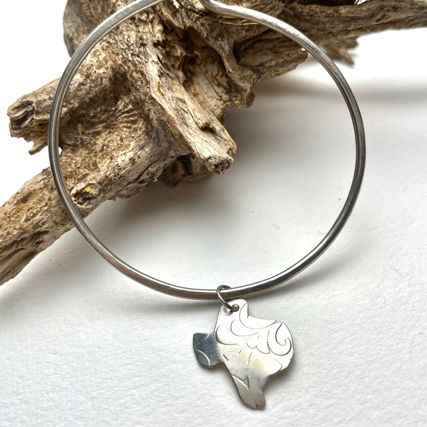 Silver Texas Bangle Bracelet - A Little Texas Charm