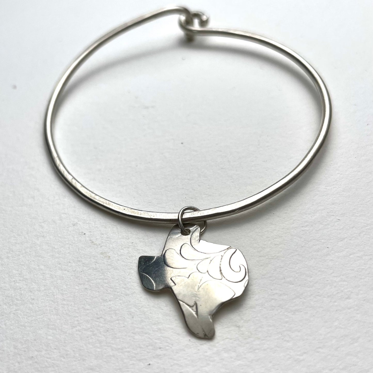 Silver Texas Bangle Bracelet - A Little Texas Charm