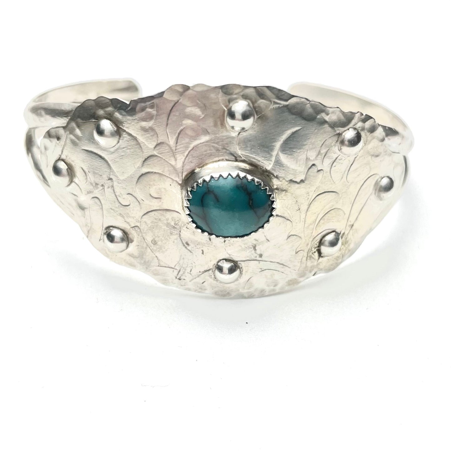 Silver Western Bracelet With Turquoise Cabochon - A Little Texas Charm