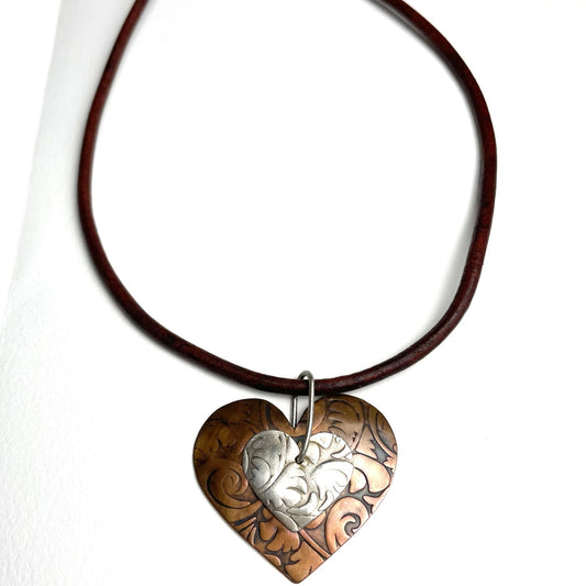 Western Heart made from Sterling Silver & Copper - A Little Texas Charm