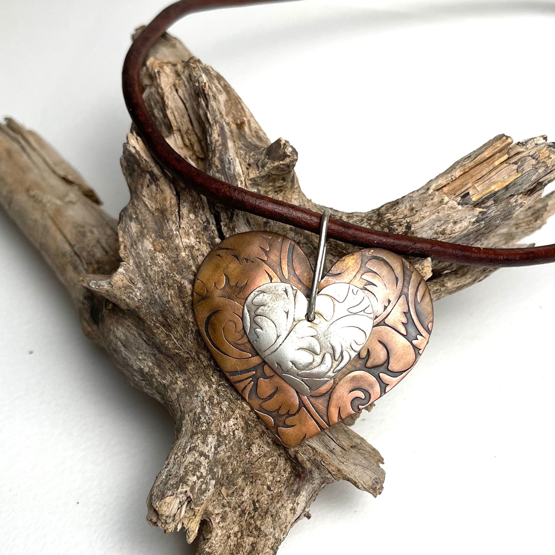 Western Heart made from Sterling Silver & Copper - A Little Texas Charm